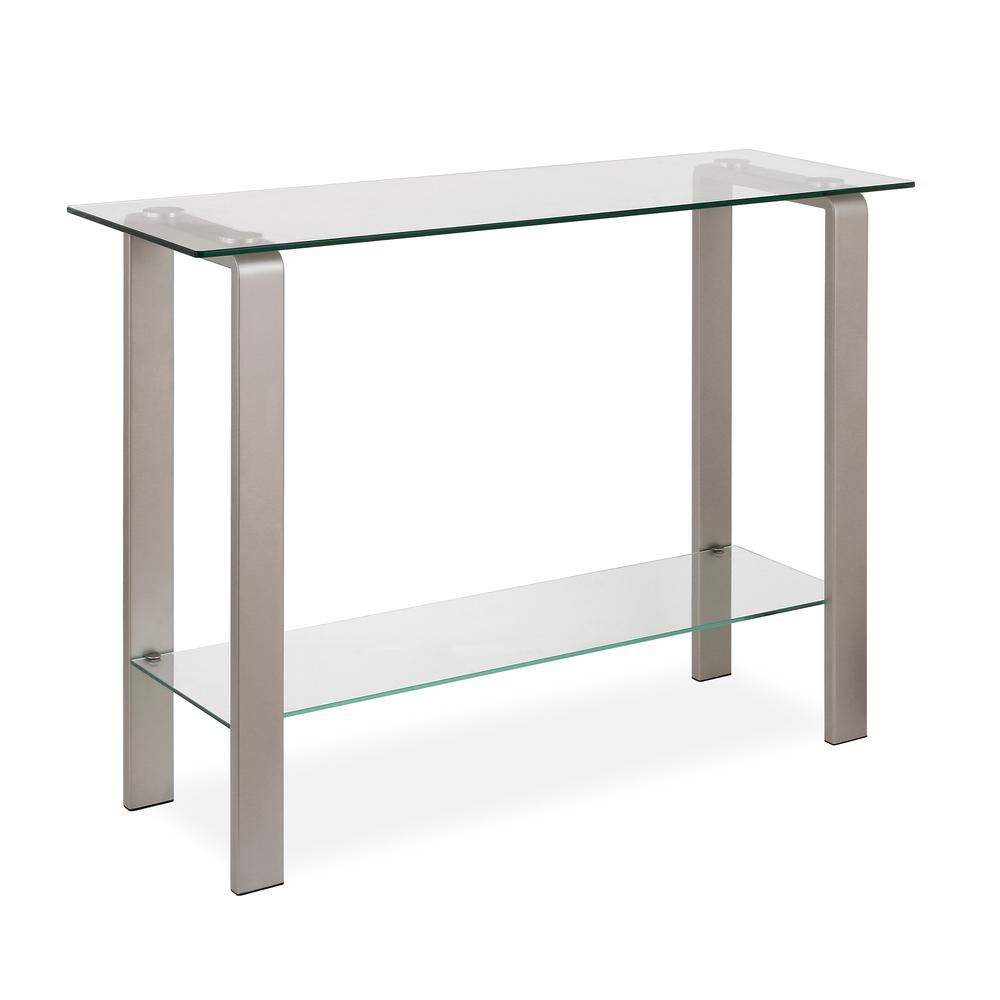 Asta 42'' Wide Rectangular Console Table in Nickel. Picture 1