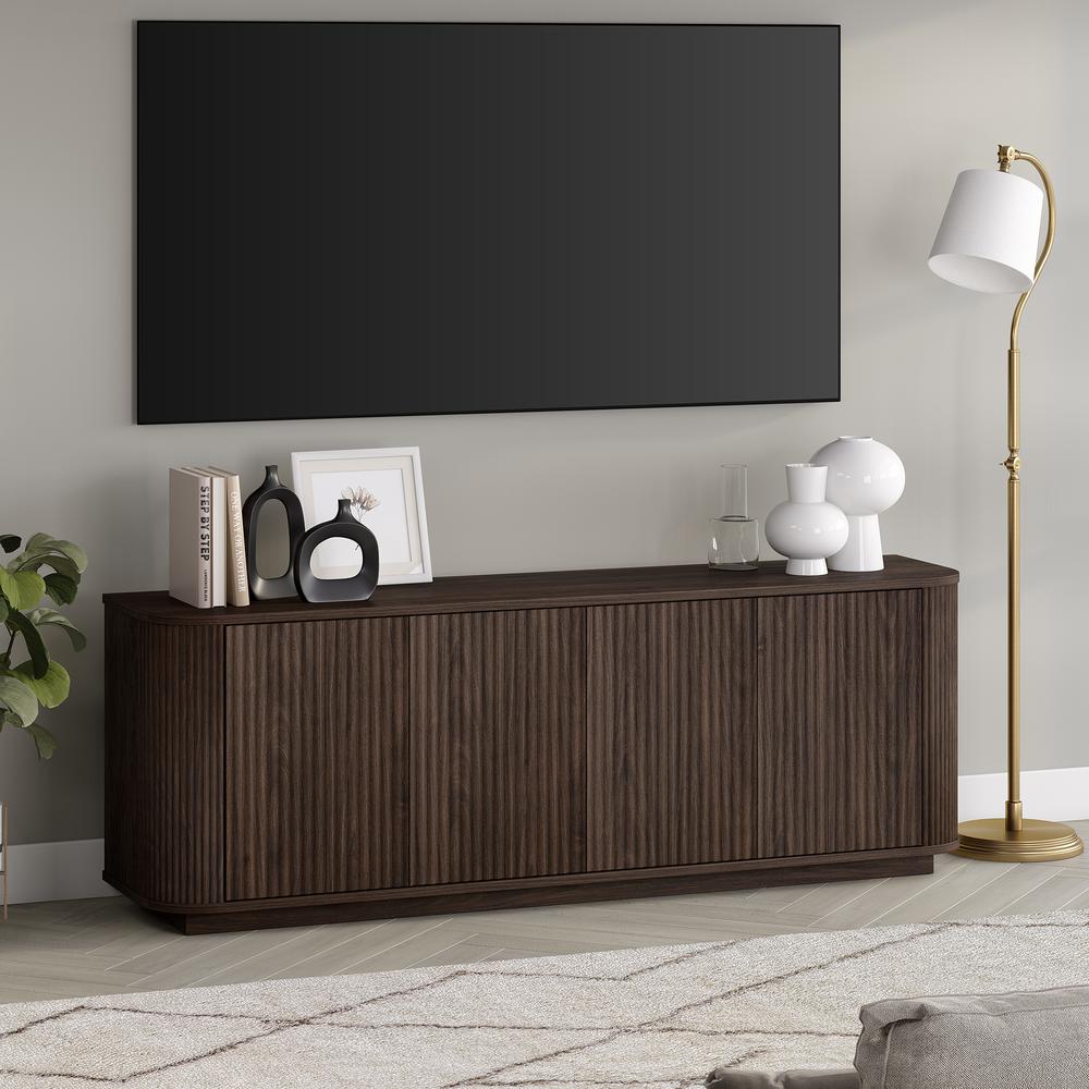 Canton Rectangular TV Stand for TV's up to 75" in Alder Brown. Picture 4