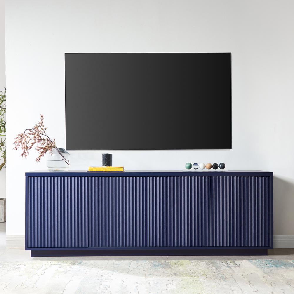 Hanson Rectangular TV Stand for TV's up to 75" in Dark Blue. Picture 2