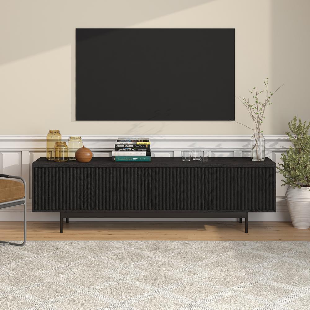 Whitman Rectangular TV Stand for TV's up to 75" in Black Grain. Picture 2