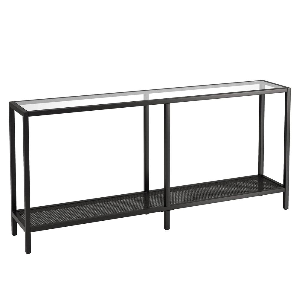 Rigan 64'' Wide Rectangular Console Table in Blackened Bronze. Picture 1