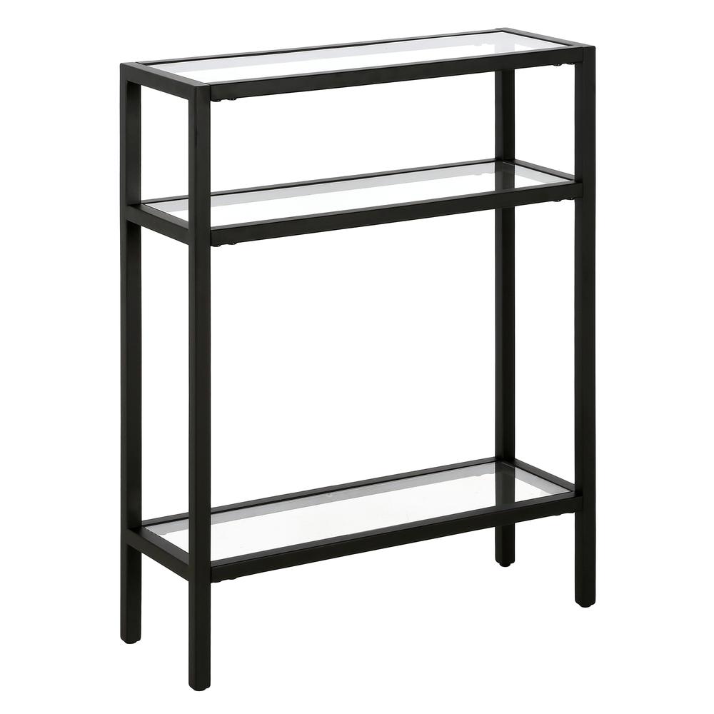 Sivil 22'' Wide Rectangular Console Table in Blackened Bronze. Picture 1
