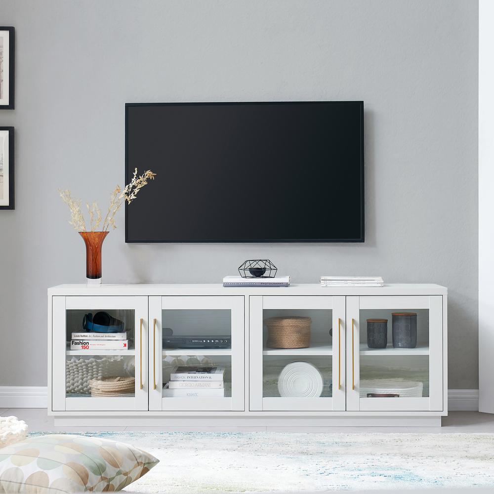 Donovan Rectangular TV Stand for TV's up to 80" in White. Picture 2