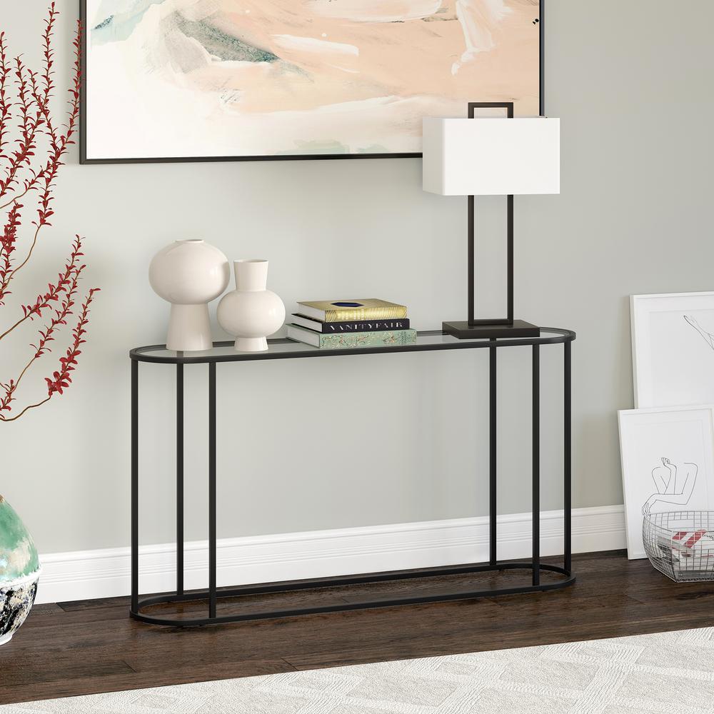 Erikson 54'' Wide Rectangular Console Table in Blackened Bronze. Picture 2