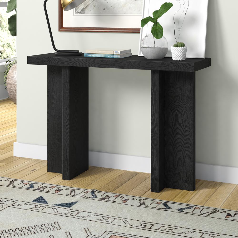 Dimitra 42" Wide Rectangular Console Table in Black Grain. Picture 3