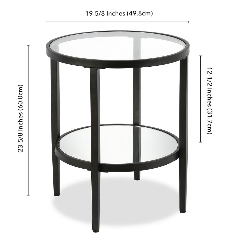 Hera 19.62'' Wide Round Side Table in Blackened Bronze. Picture 5