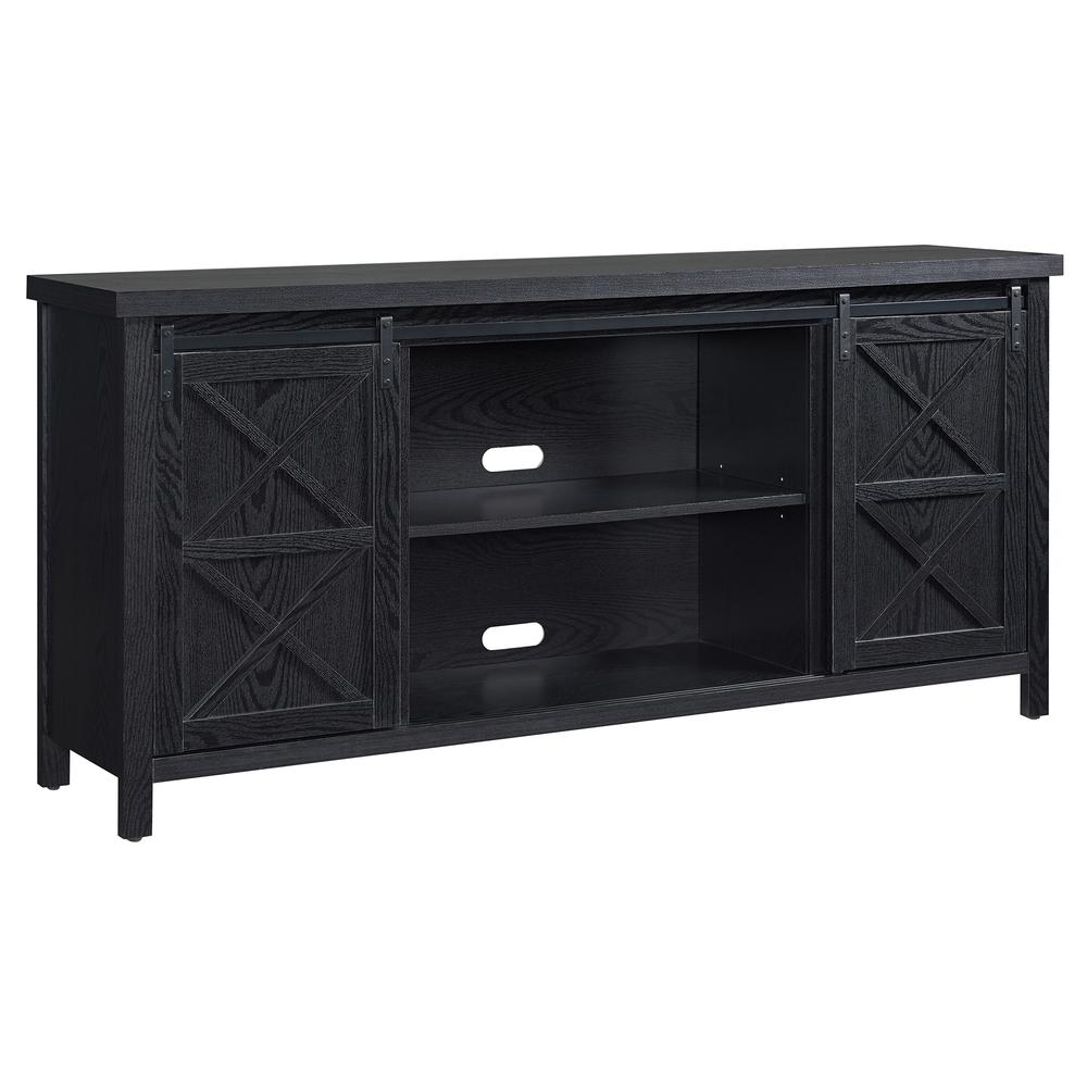 Elmwood Rectangular TV Stand for TV's up to 80" in Black Grain. Picture 1