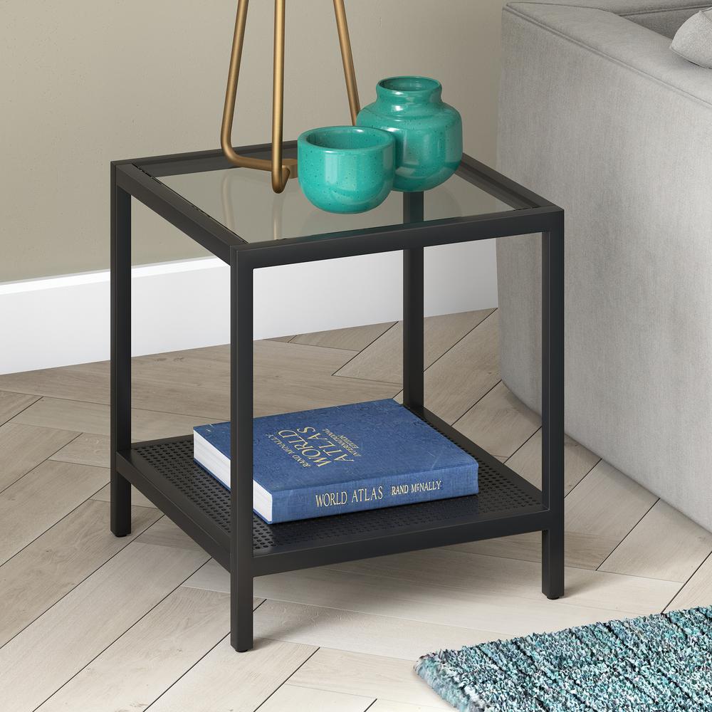 Rigan 20'' Wide Square Side Table in Blackened Bronze. Picture 2