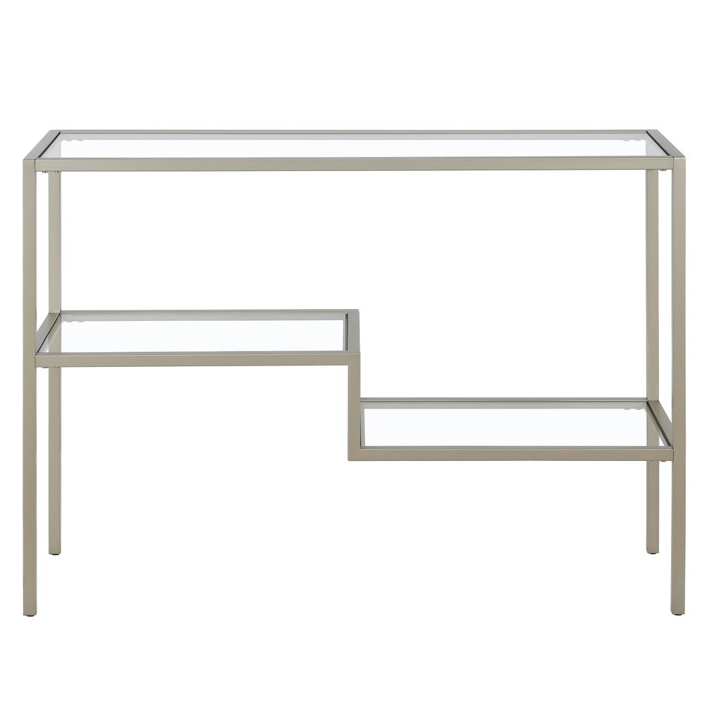 Lovett 42'' Wide Rectangular Console Table in Satin Nickel. Picture 3