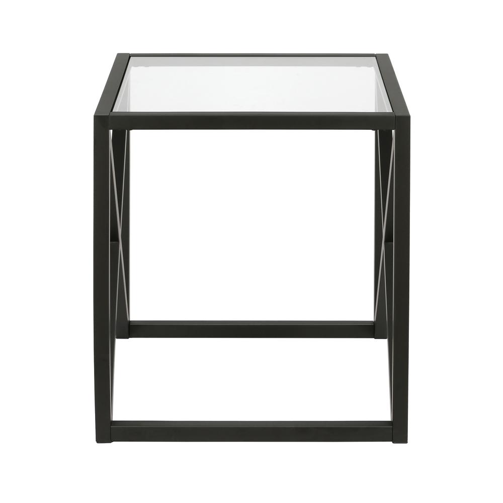 Calix 20'' Wide Square Side Table in Blackened Bronze. Picture 3