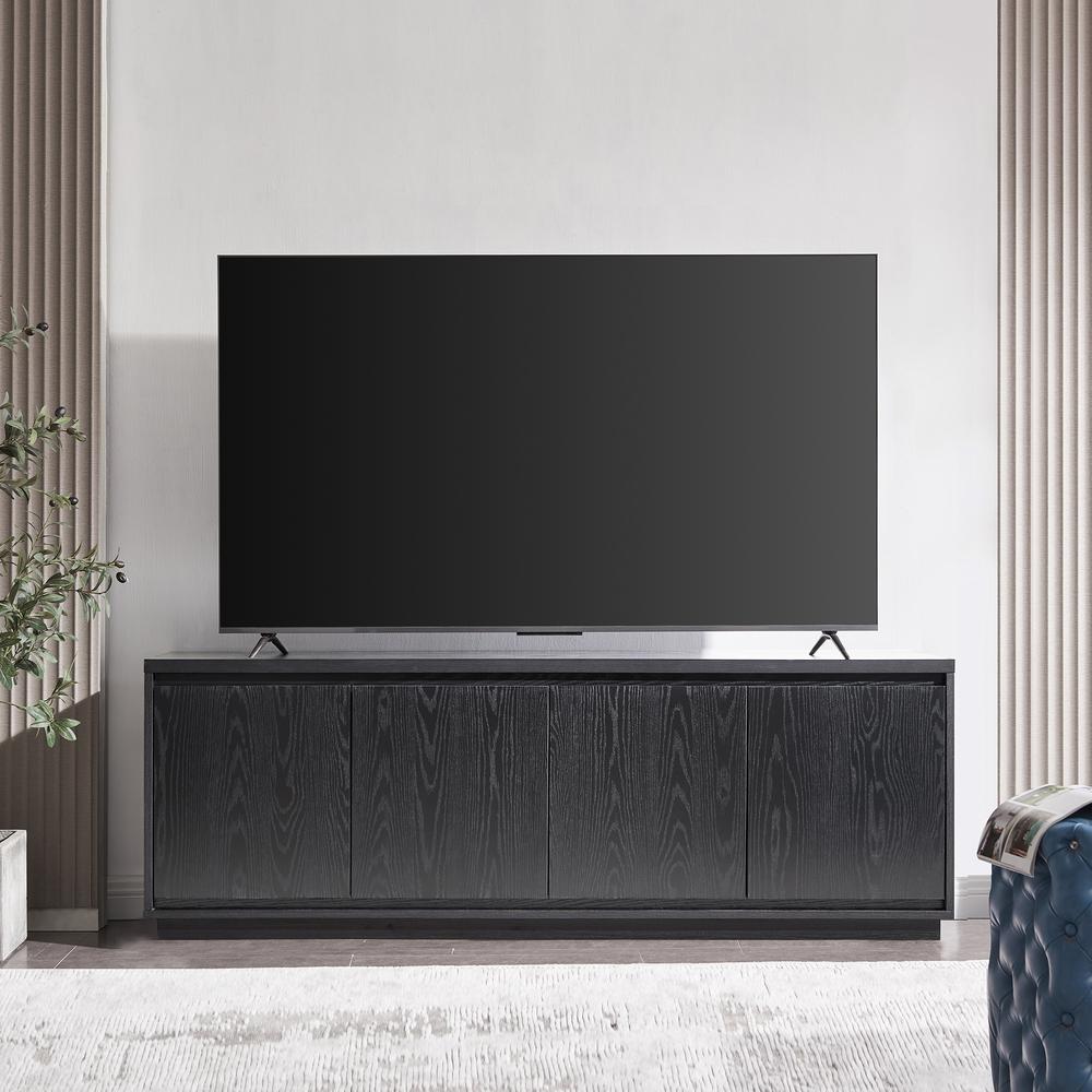 Presque Rectangular TV Stand for TV's up to 80" in Black Grain. Picture 2