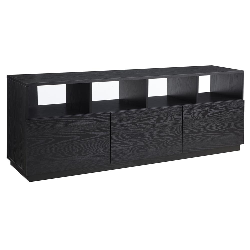 Cumberland Rectangular TV Stand for TV's up to 80" in Black Grain. Picture 1