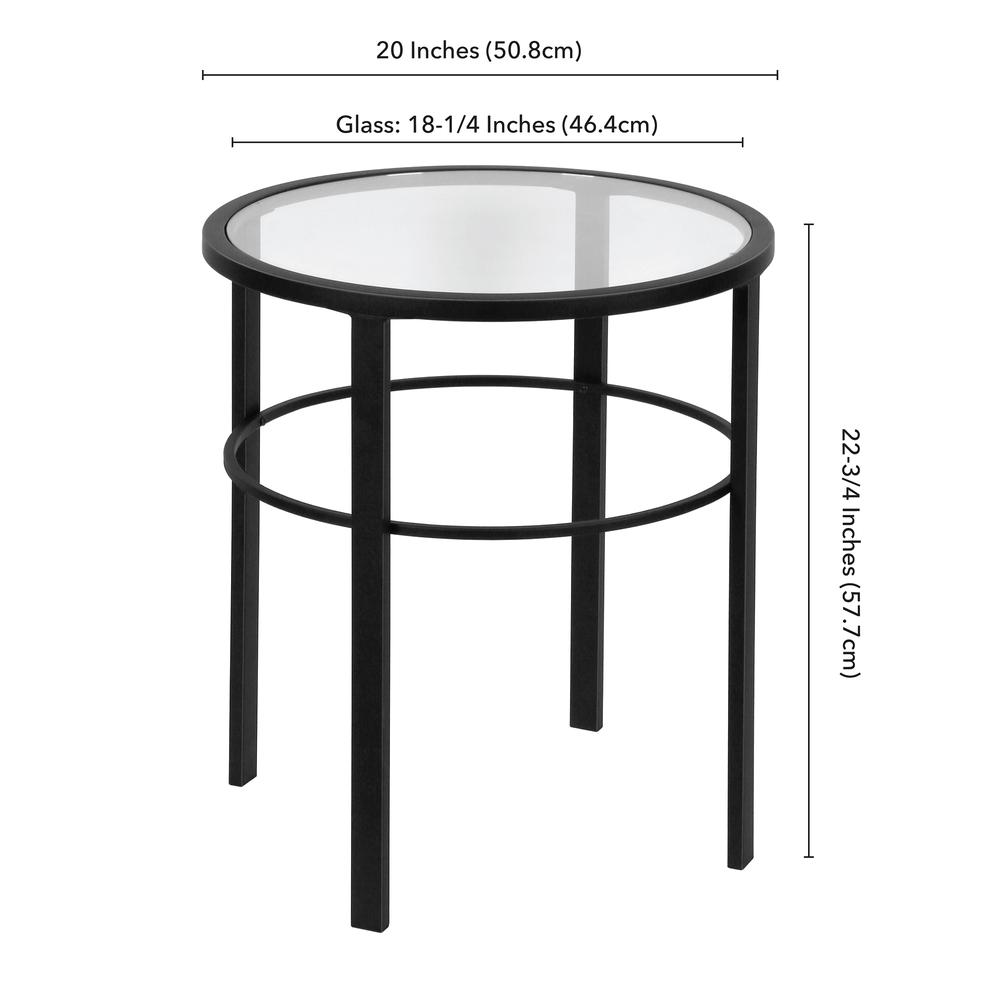 Gaia 20'' Wide Round Side Table in Blackened Bronze. Picture 5