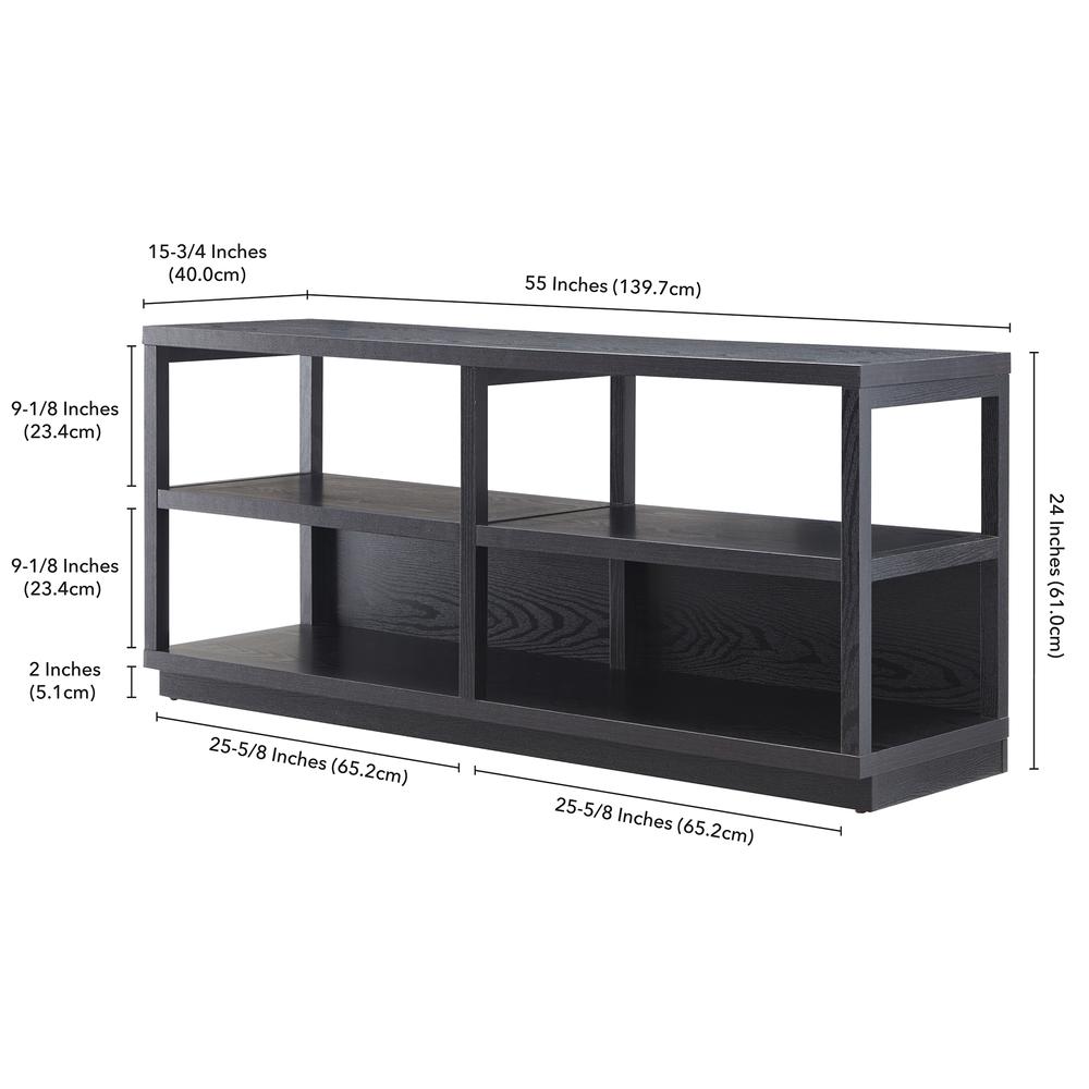 Thalia Rectangular TV Stand for TV's up to 60" in Black. Picture 4