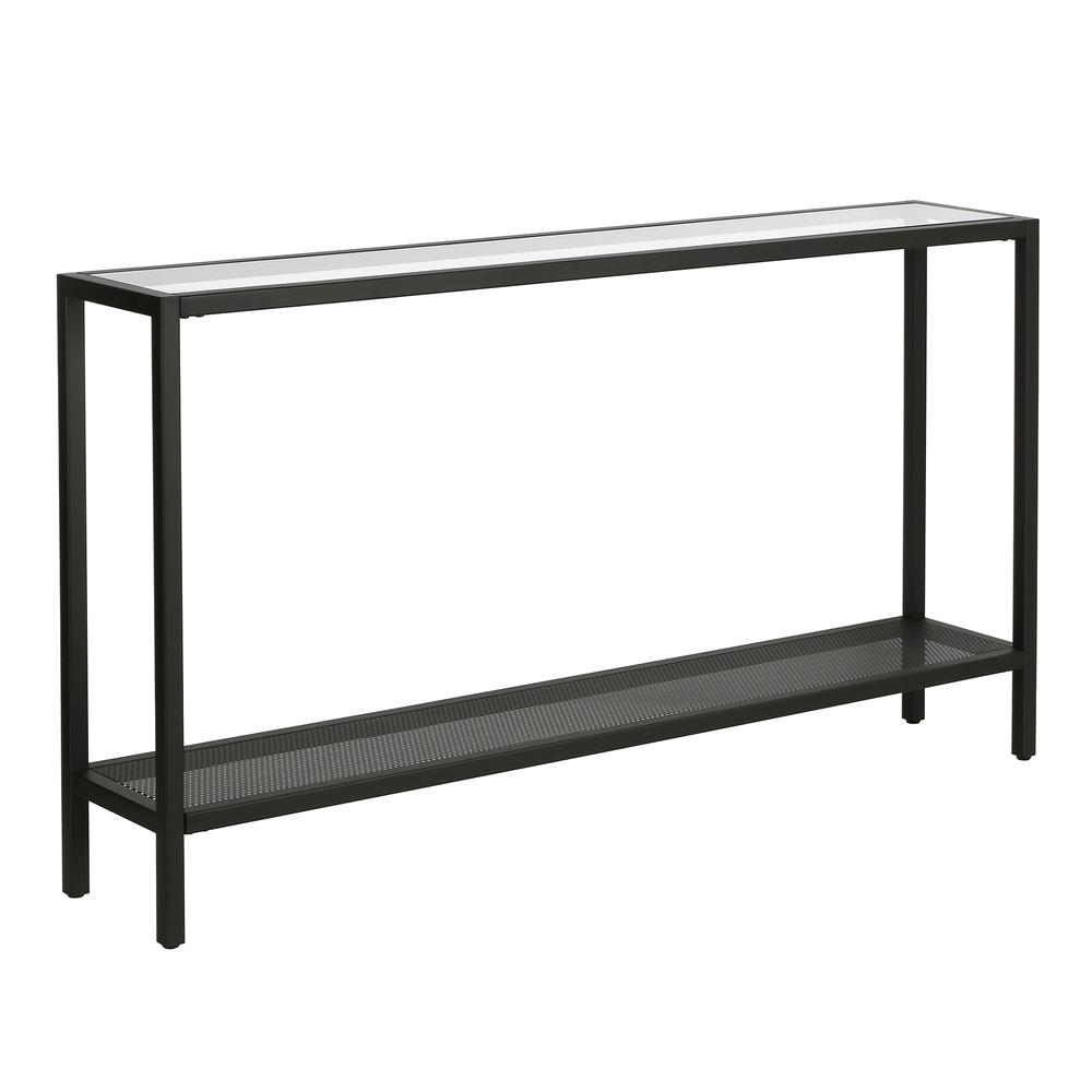Rigan 55'' Wide Rectangular Console Table in Blackened Bronze. Picture 1