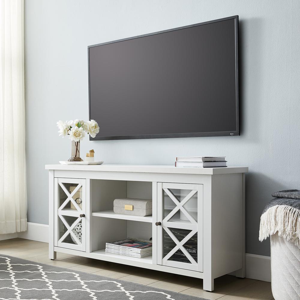 Colton Rectangular TV Stand for TV's up to 55" in White. Picture 2