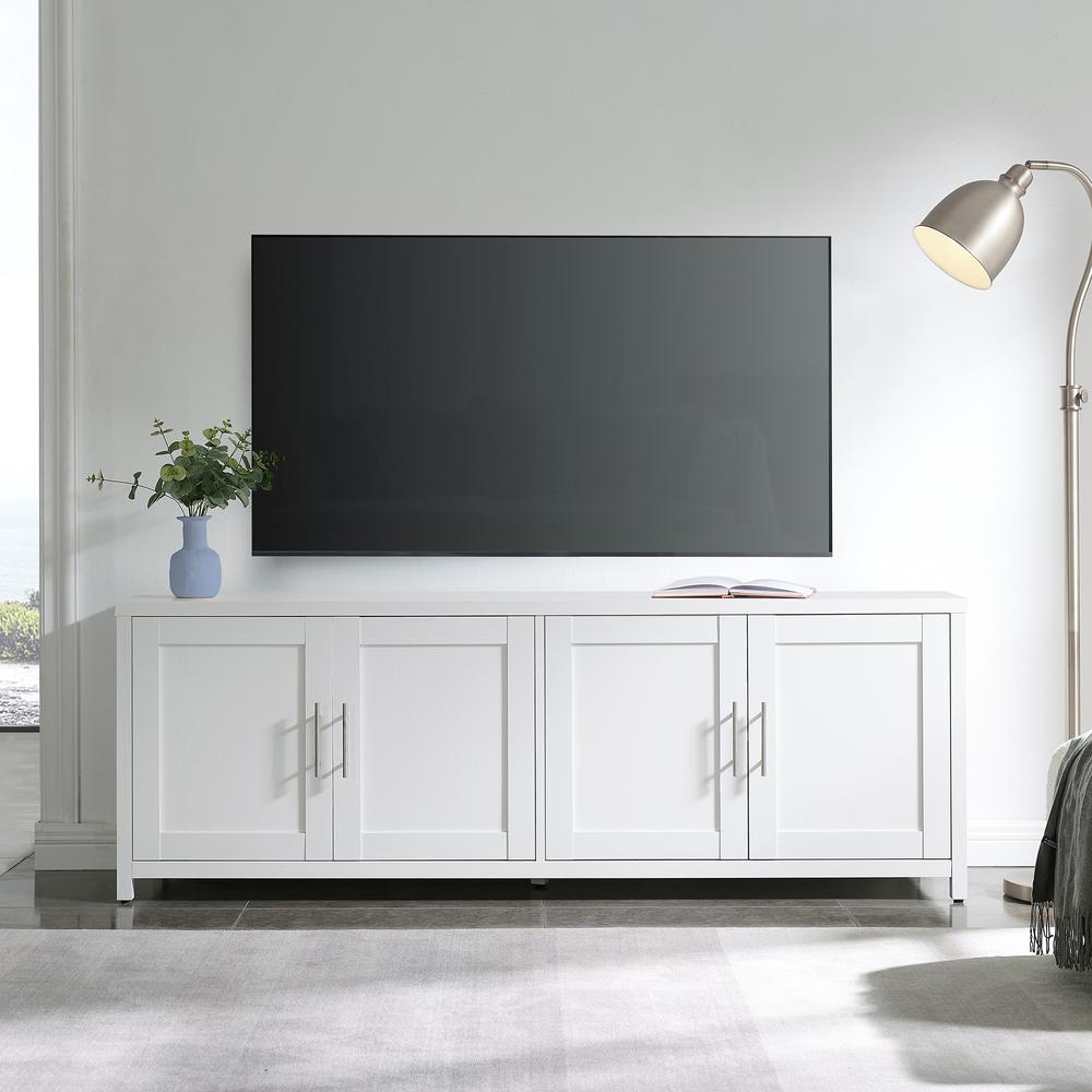Strahm Rectangular TV Stand for TV's up to 75" in White. Picture 2