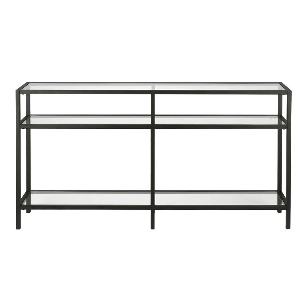 Sivil 55'' Wide Rectangular Console Table in Blackened Bronze. Picture 3