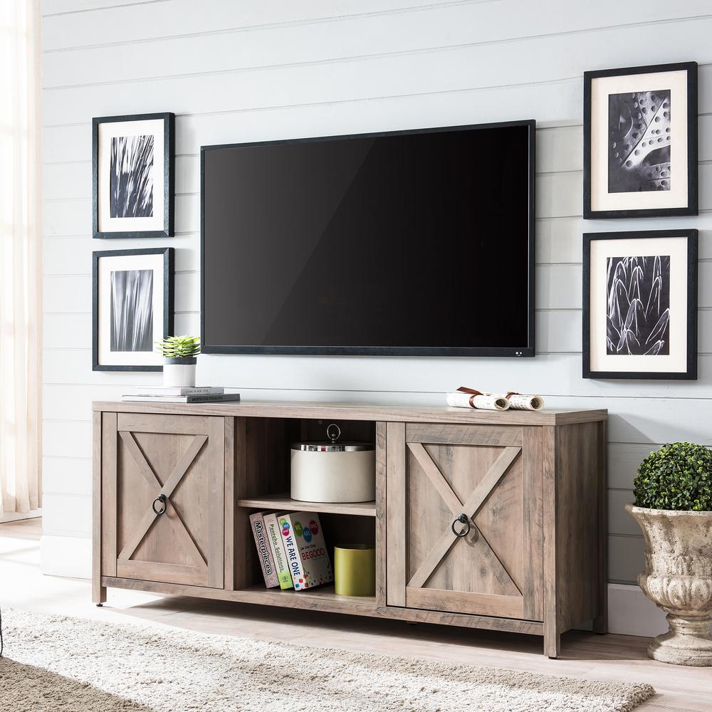Granger Rectangular TV Stand for TV's up to 65" in Gray Oak. Picture 2