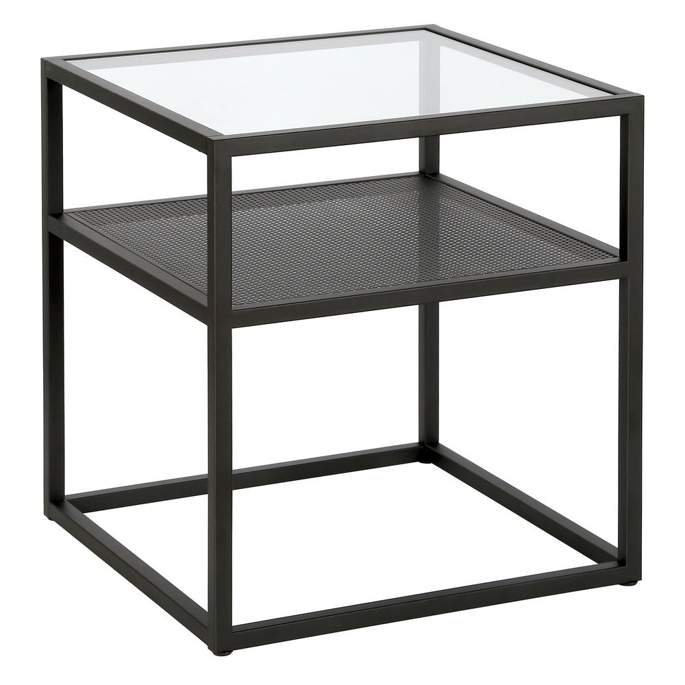Nellie 20'' Wide Square Side Table in Blackened Bronze. Picture 1