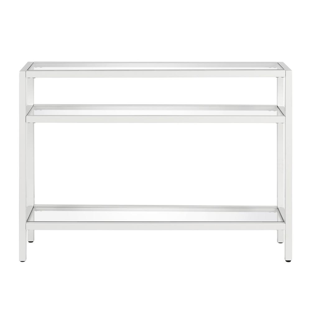 Sivil 42'' Wide Rectangular Console Table in White. Picture 3