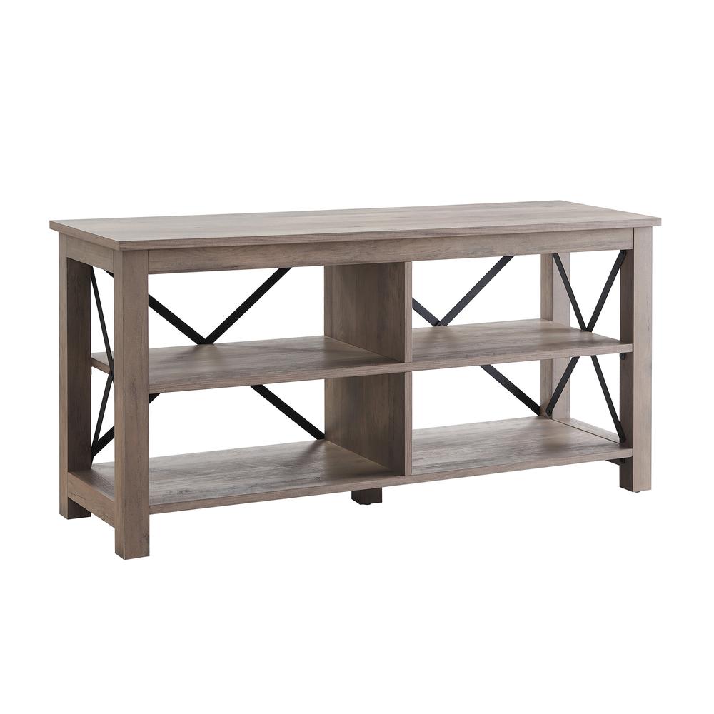 Sawyer Rectangular TV Stand for TV's up to 55" in Gray Oak. Picture 1