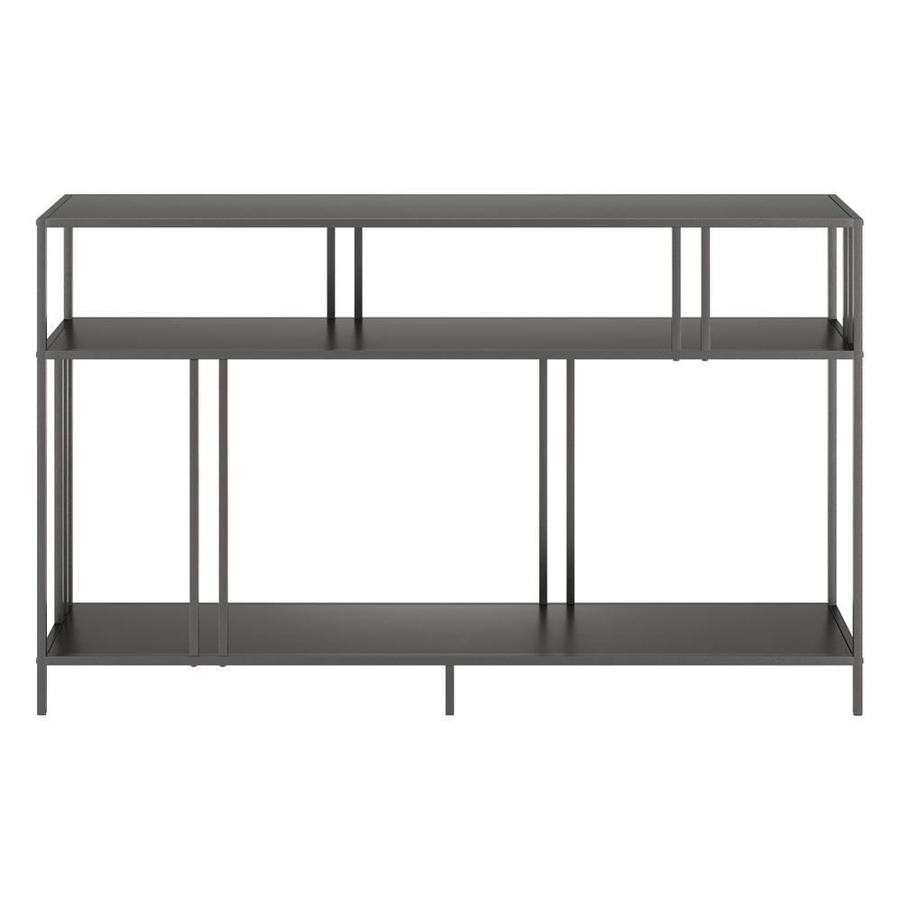 Cortland 48'' Wide Rectangular Console Table with Metal Shelves in Gunmetal Gray. Picture 3