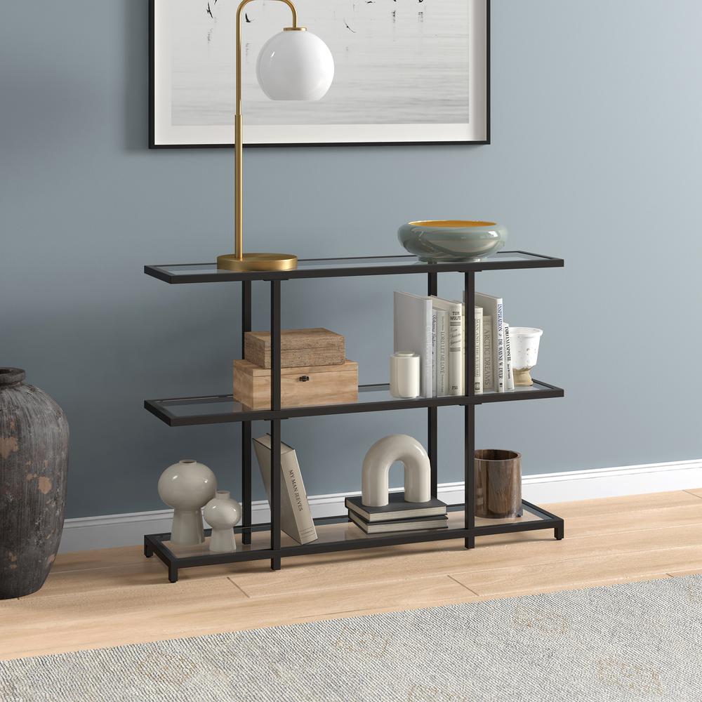 Greenwich 42'' Wide Rectangular Console Table in Blackened Bronze. Picture 2