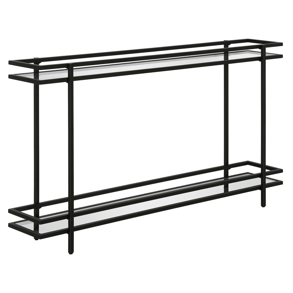 Robillard 25'' Wide Rectangular Console Table in Blackened Bronze. Picture 1