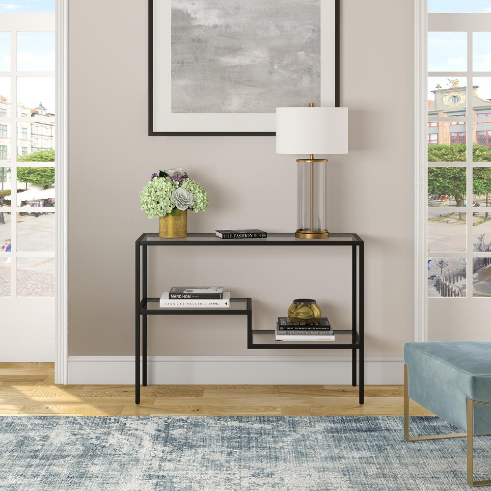 Lovett 42'' Wide Rectangular Console Table in Blackened Bronze. Picture 4