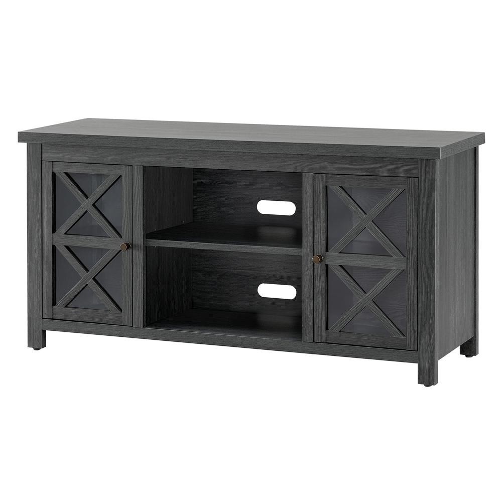 Colton Rectangular TV Stand for TV's up to 55" in Charcoal Gray. Picture 3