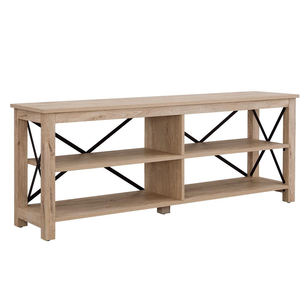 Sawyer Rectangular TV Stand for TV's up to 70" in White Oak. Picture 1