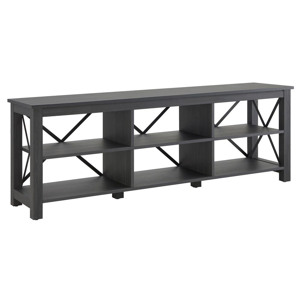 Sawyer Rectangular TV Stand for TV's up to 80" in Charcoal Gray. Picture 1
