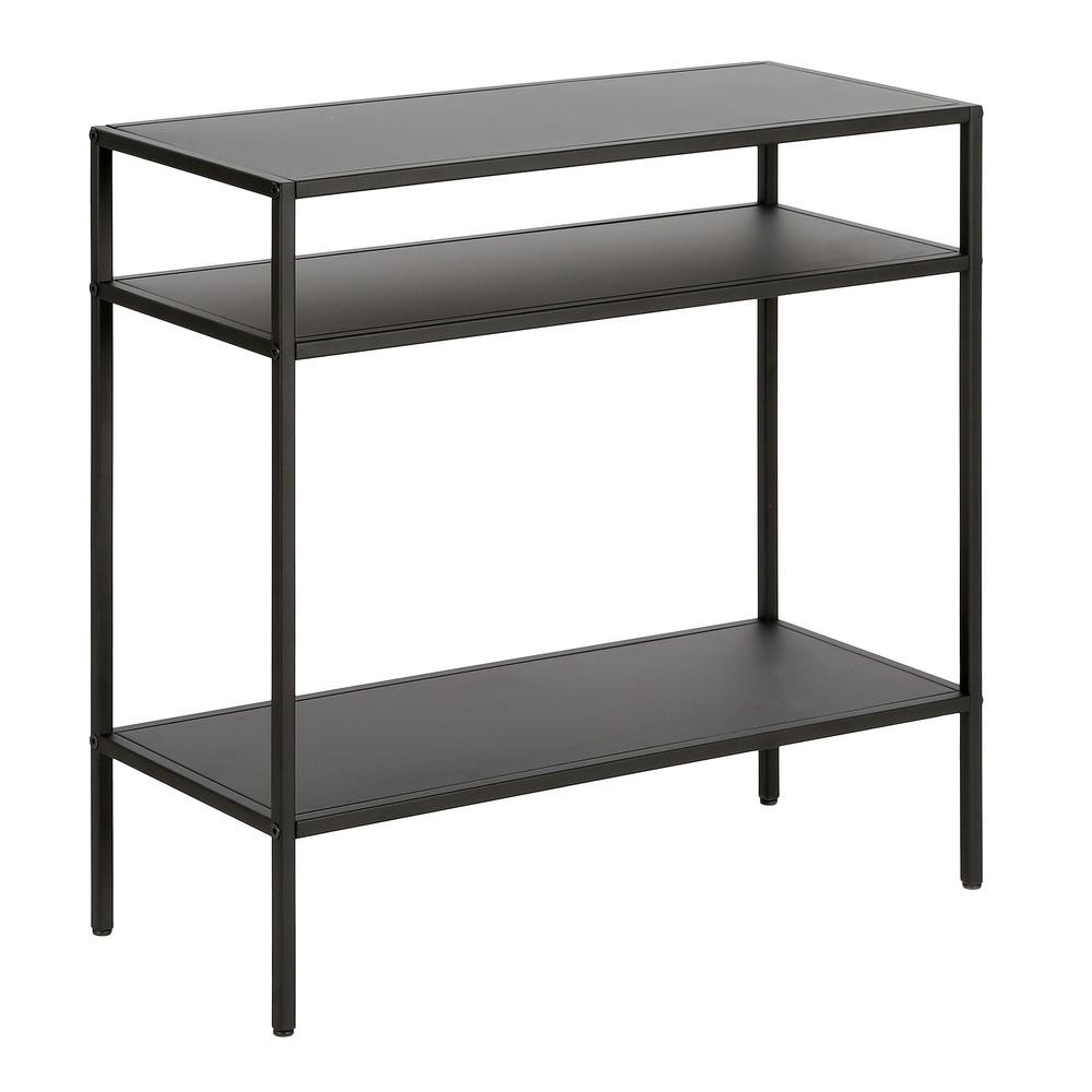 Ricardo 24'' Wide Rectangular Side Table in Blackened Bronze. Picture 1