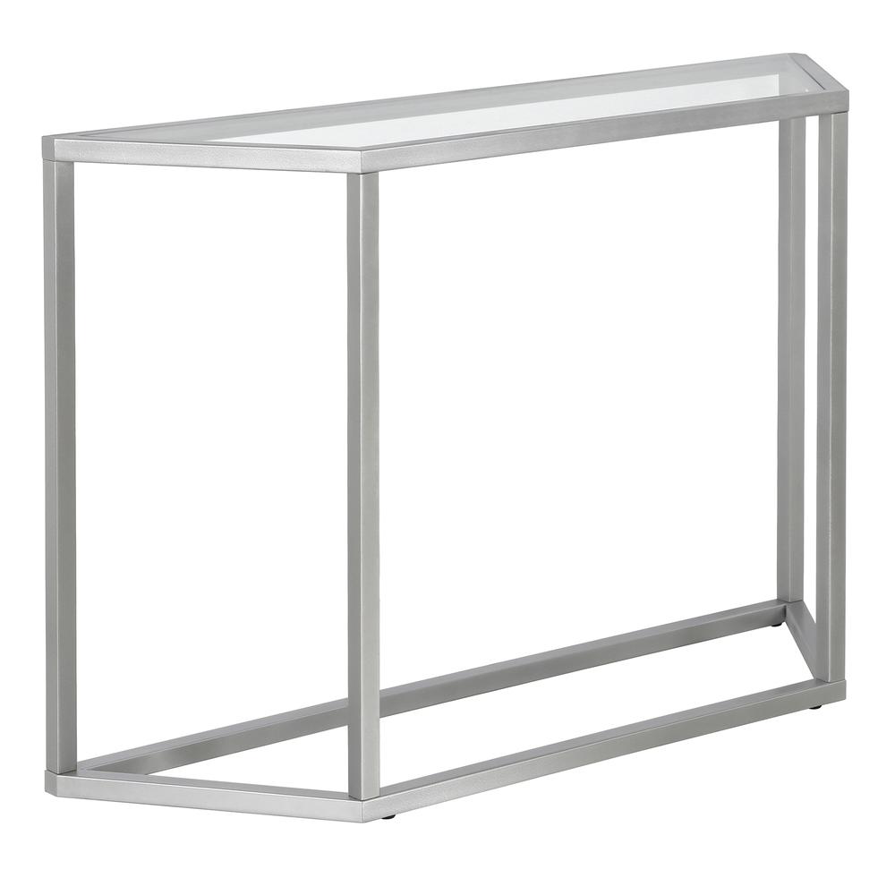 Levi 44'' Wide Trapezoid Console Table in Silver. Picture 1