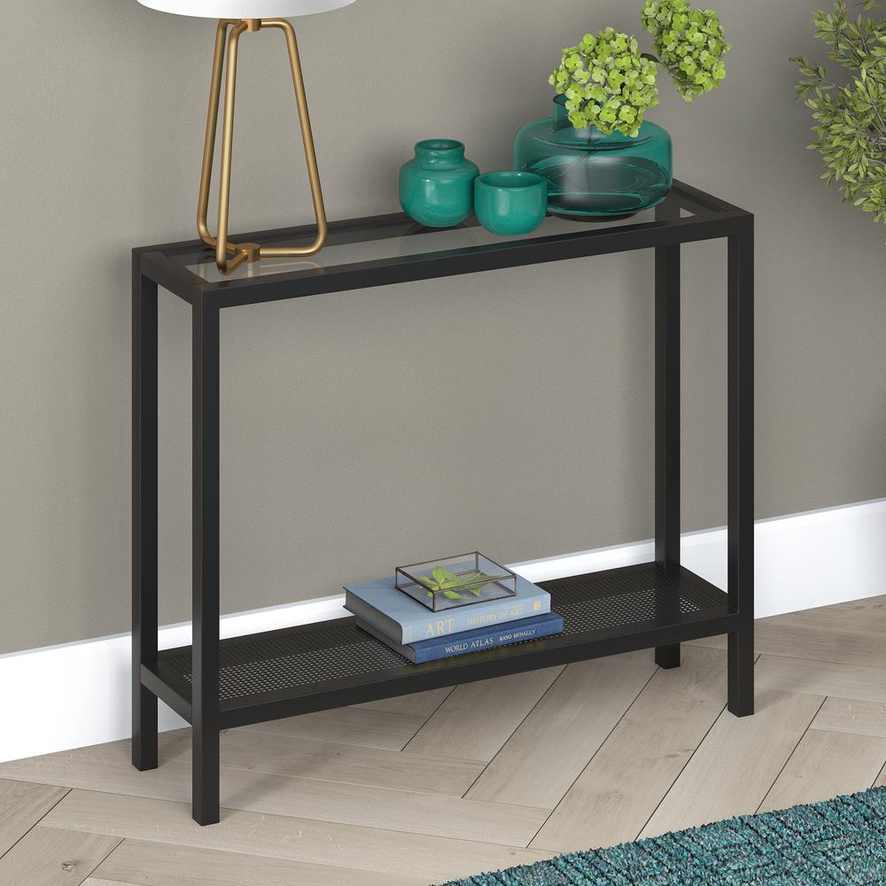 Rigan 36'' Wide Rectangular Console Table in Blackened Bronze. Picture 2