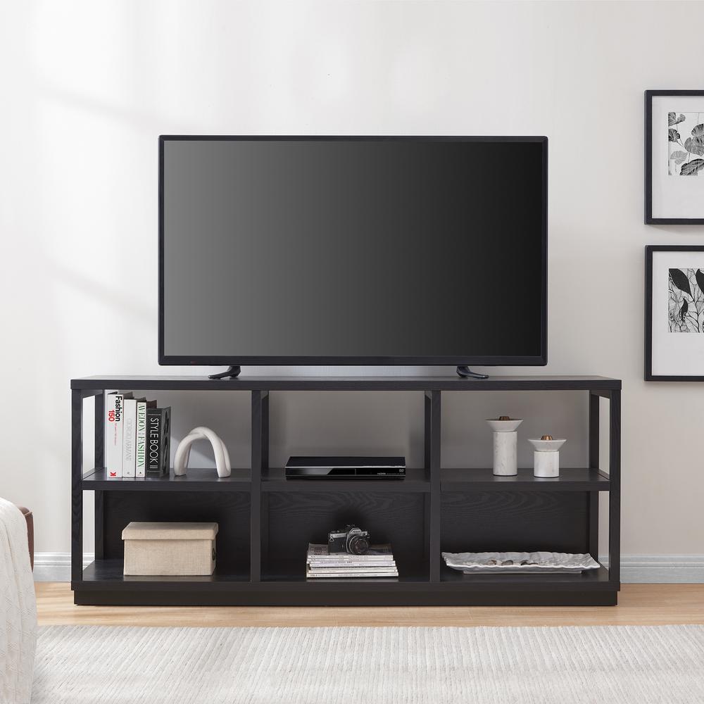 Thalia Rectangular TV Stand for TV's up to 80" in Black. Picture 4
