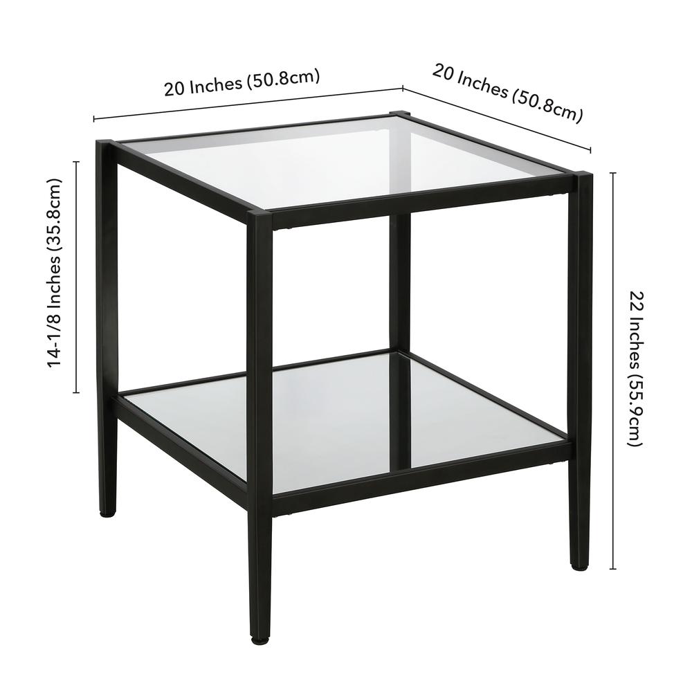 Hera 20'' Wide Square Side Table in Blackened Bronze. Picture 5