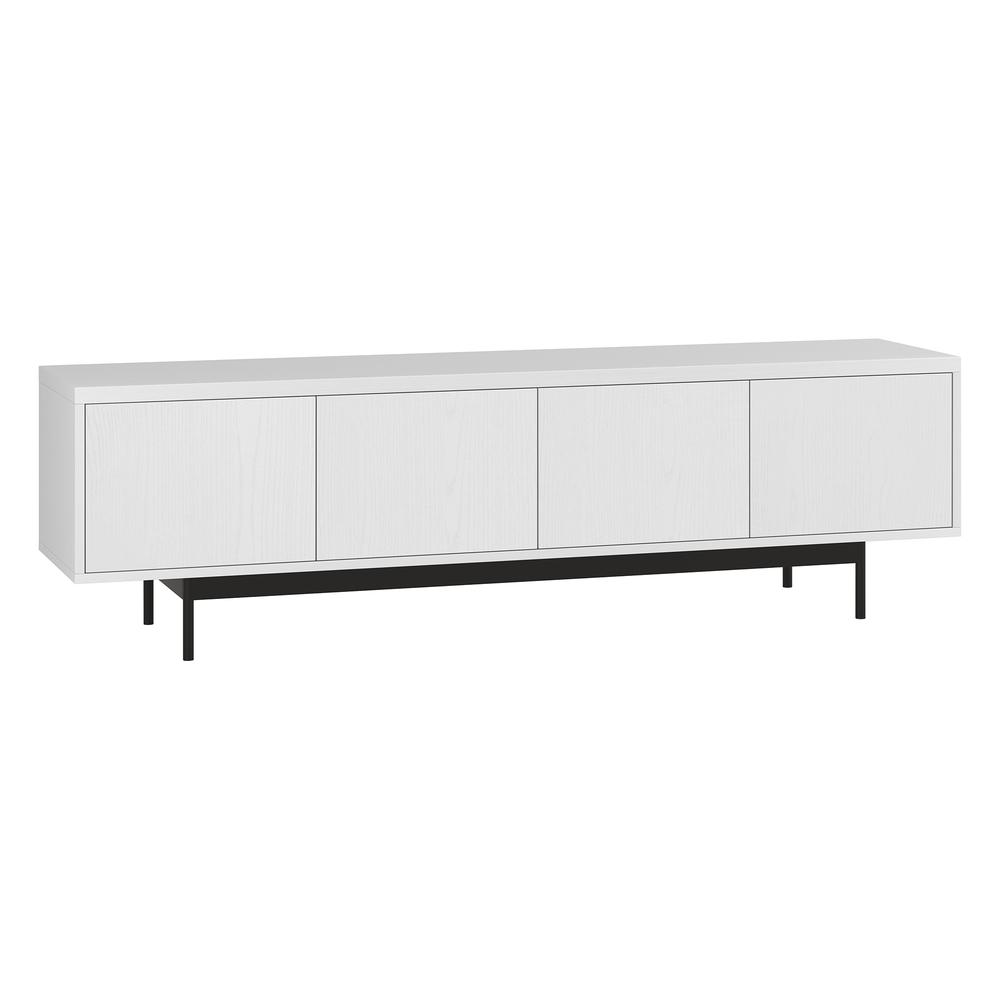 Abington Rectangular TV Stand for TV's up to 75" in White. Picture 1