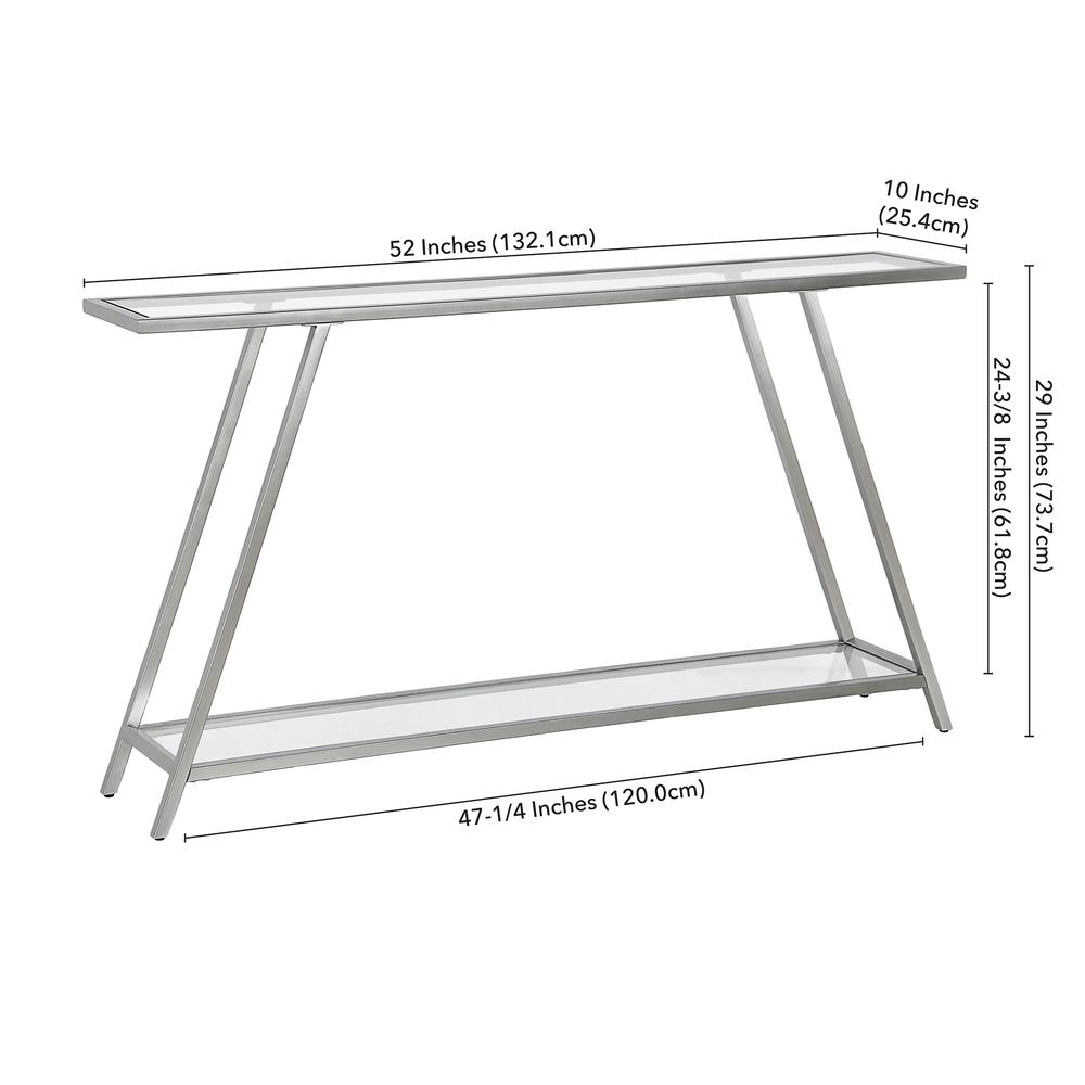Yair 52'' Wide Rectangular Console Table in Silver. Picture 5