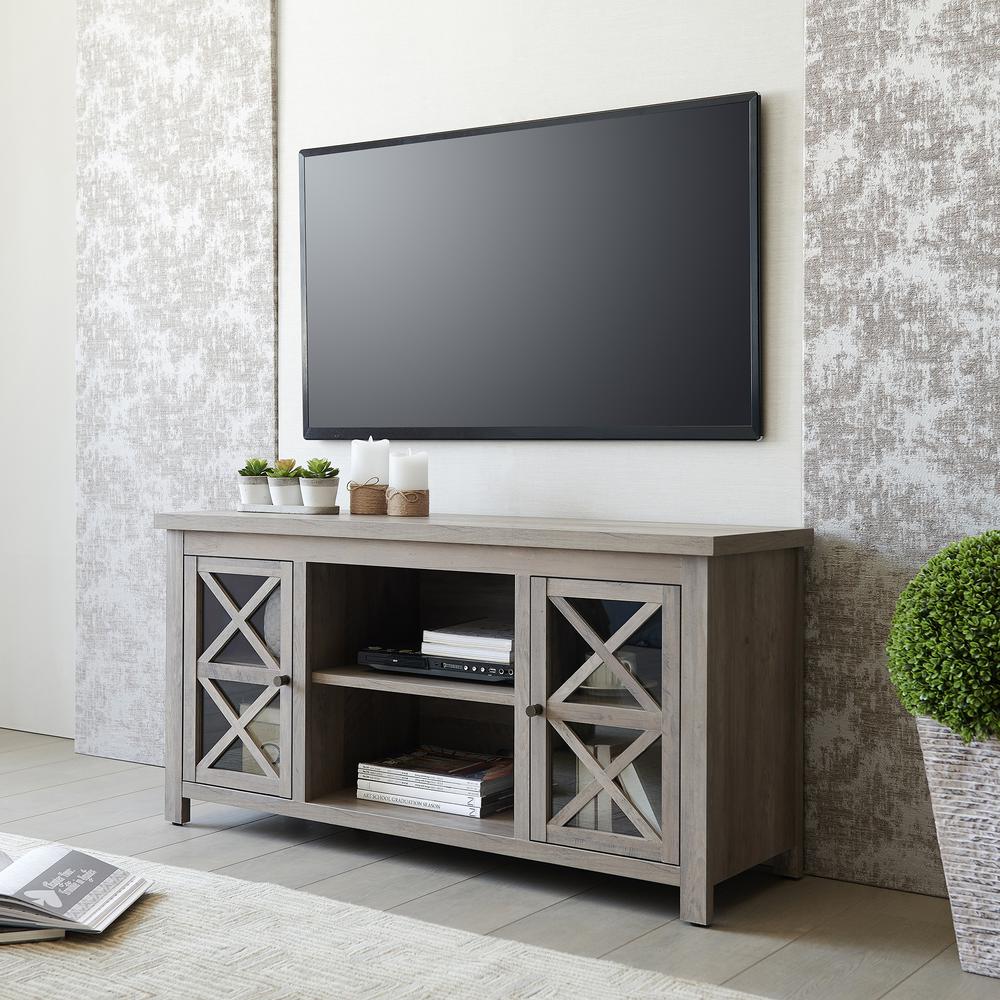 Colton Rectangular TV Stand for TV's up to 55" in Gray Oak. Picture 2