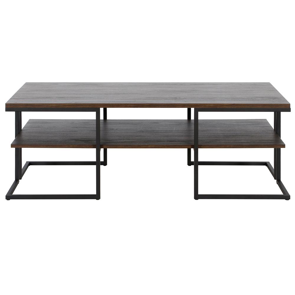 Pike 45" Wide Rectangular Coffee Table in Blackened Bronze/Alder Brown. Picture 3