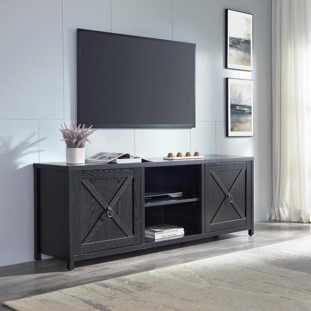Granger Rectangular TV Stand for TV's up to 80" in Black Grain. Picture 2