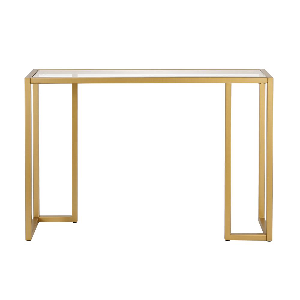 Oscar 42'' Wide Rectangular Console Table in Brass. Picture 3