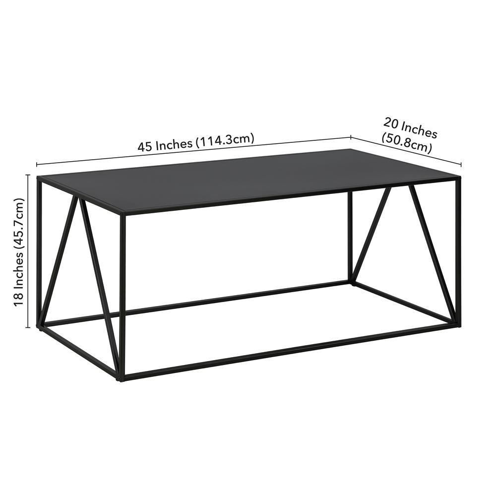 Pia 45" Wide Rectangular Coffee Table in Blackened Bronze. Picture 5