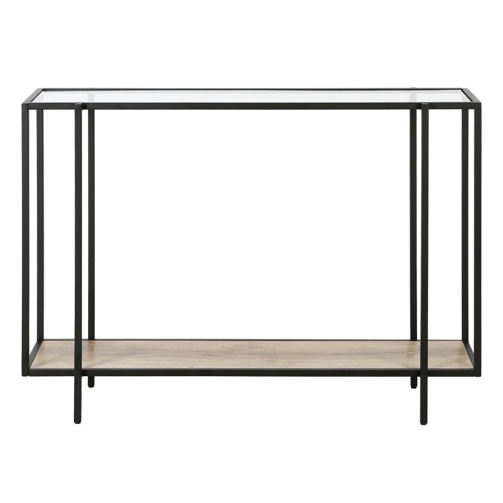 Vireo  42'' Wide Rectangular Console Table with MDF Shelf in Blackened Bronze/Limed Oak. Picture 3