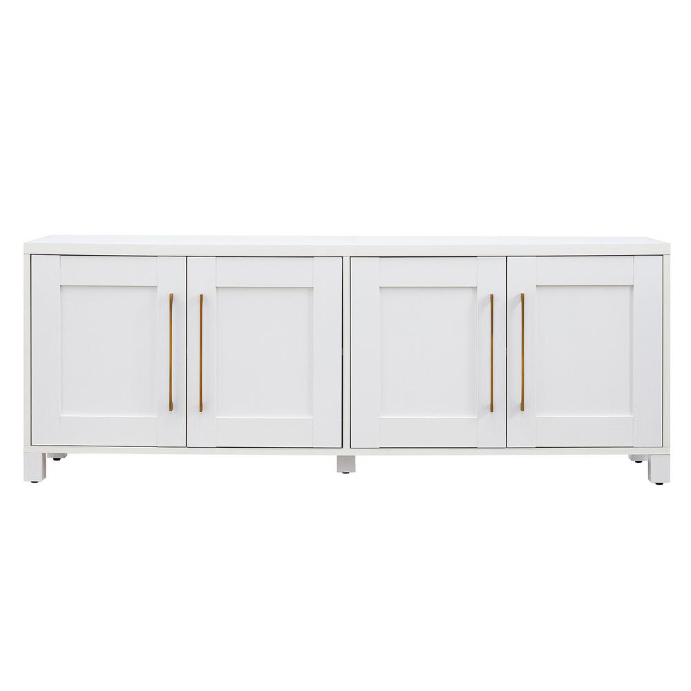 Chabot Rectangular TV Stand for TV's up to 80" in White. Picture 3