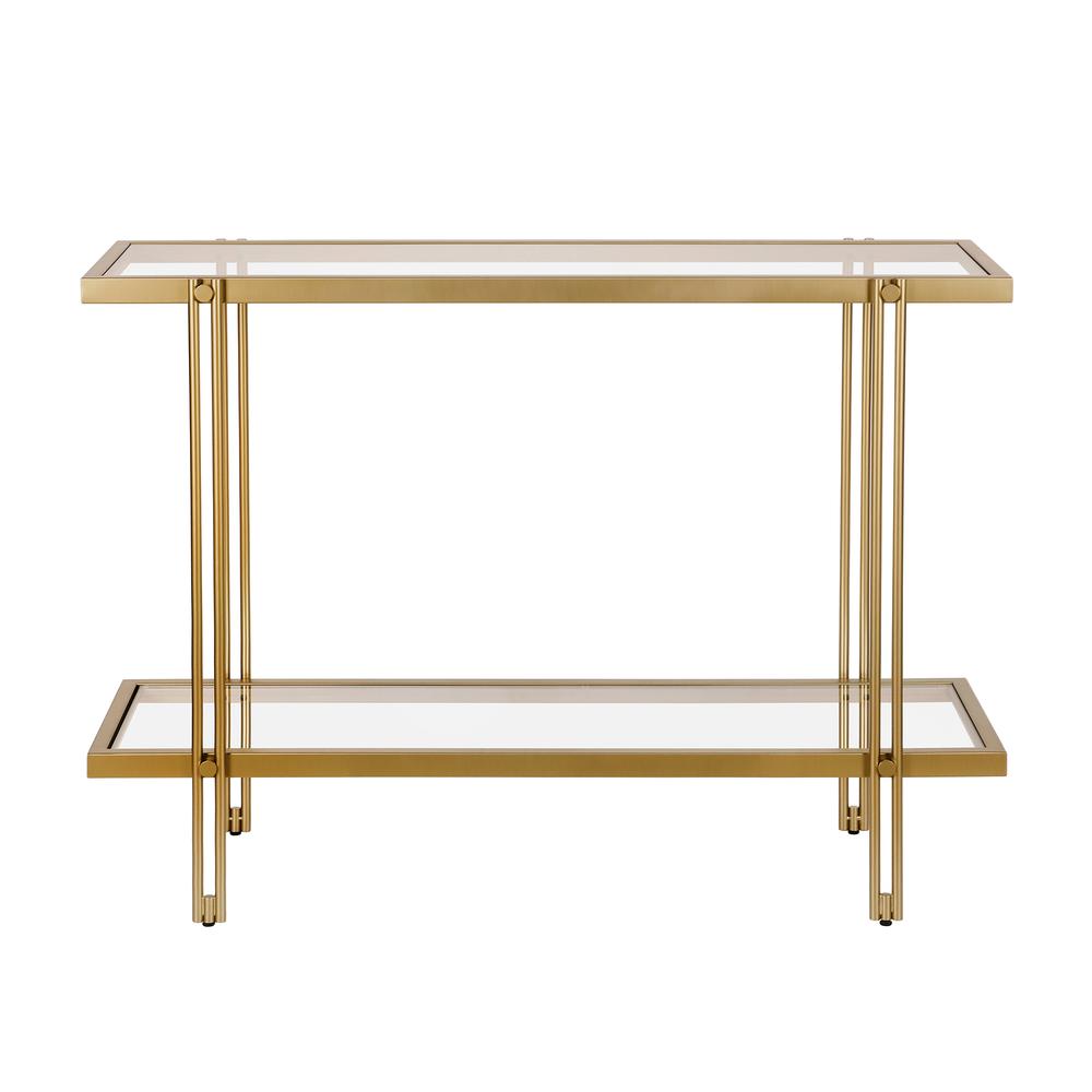 Inez 42'' Wide Rectangular Console Table in Brass. Picture 3