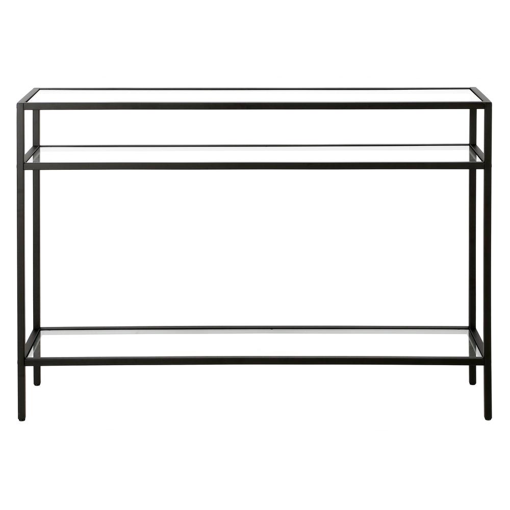 Siviline 42'' Wide Rectangular Console Table in Blackened Bronze. Picture 4