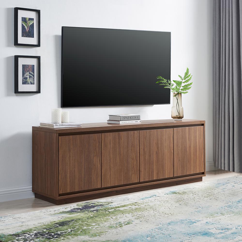 Presque Rectangular TV Stand for TV's up to 75" in Satin Walnut. Picture 4